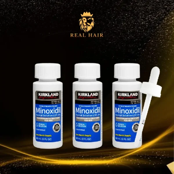 Kirkland Minoxidil 0.5% – Pack de 3 Unidades para Crecimiento de Barba y Cabello