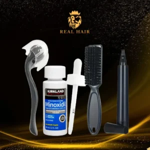 Kit Crecimiento de Barba Minoxidil Kirkland 5% + Dermaroller 0.25mm + Lápiz de Relleno