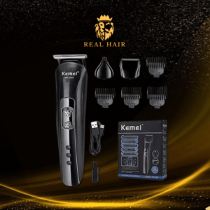 Máquina Cortadora de Cabello Kemei KM-1506 Profesional – Kit de Barbería Recargable con Peines y Accesorios